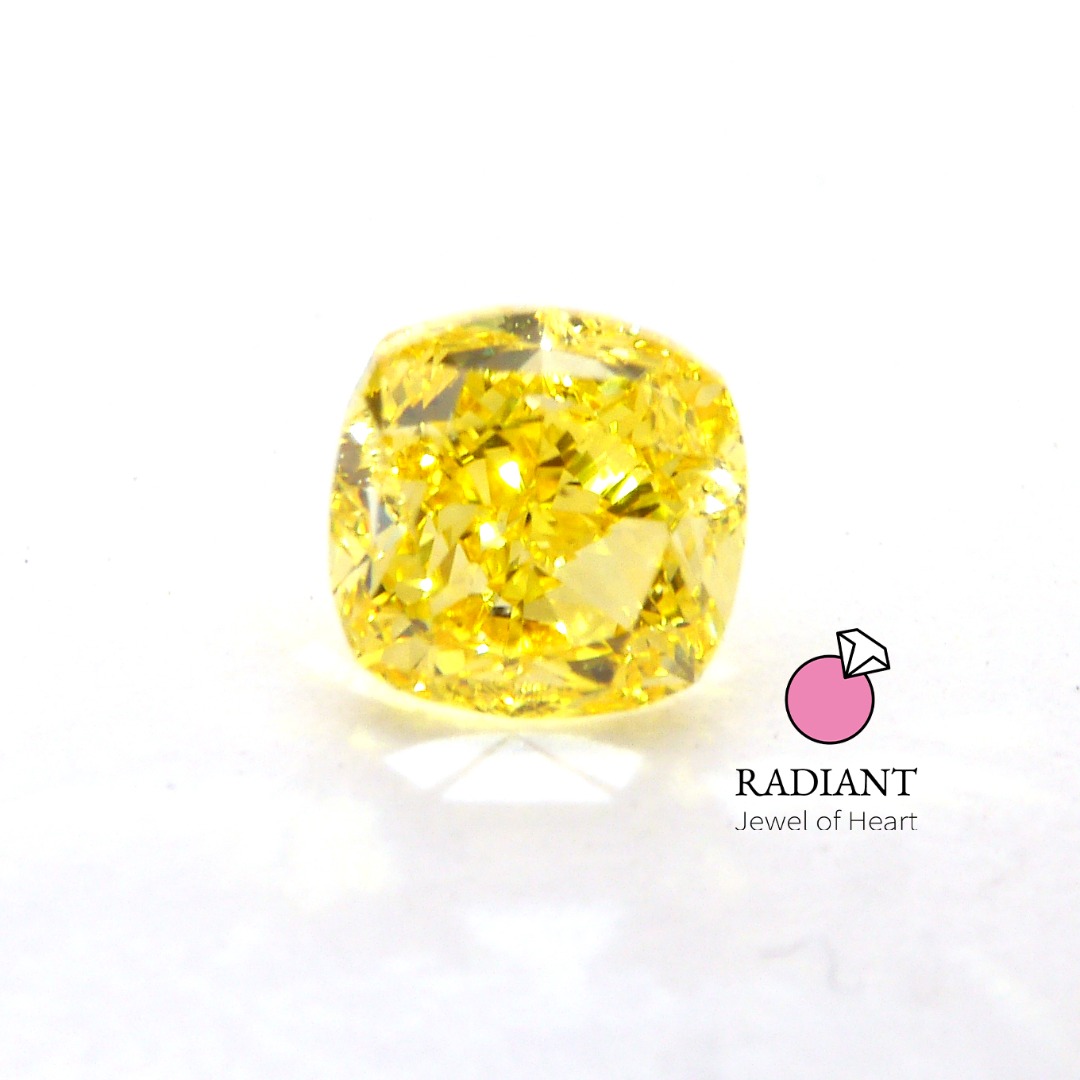 0.50 Natural Fancy Vivid Yellow SI1 Color Diamond