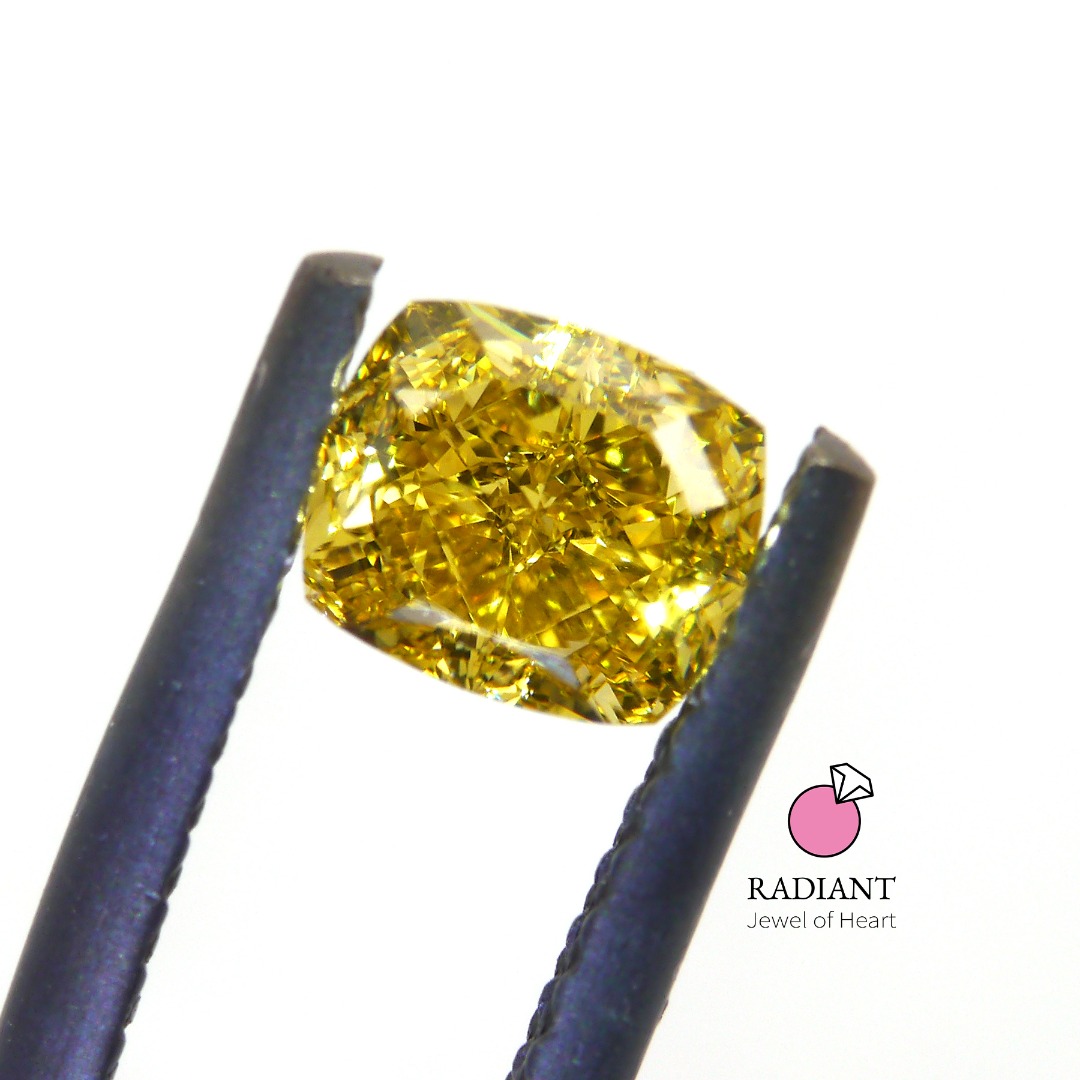 0.68 Natural Fancy Deep Yellow VVS2 Color Diamond