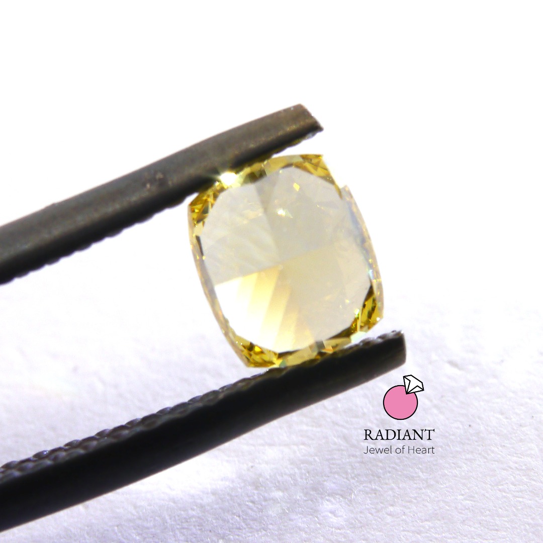 0.68 Natural Fancy Deep Yellow VVS2 Color Diamond