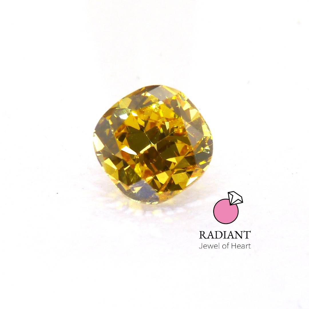 0.51 Fancy Vivid Orangy Yellow SI1 Color Diamond