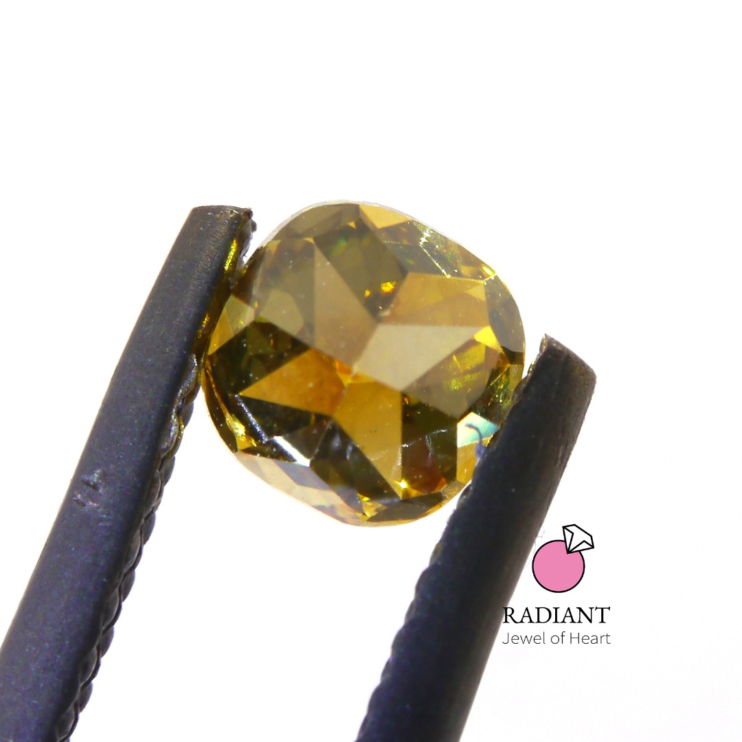 0.51 Fancy Vivid Orangy Yellow SI1 Color Diamond