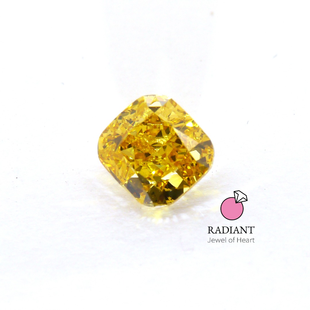 0.50 Natural Fancy Vivid Orangy Yellow SI1 Color Diamond